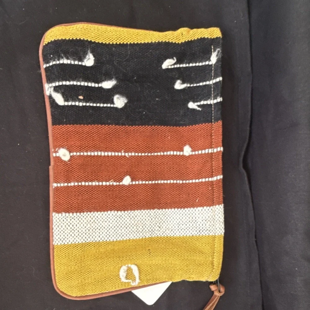 Altiplano Woven Cotton Leather Wristlet Clutch Zip‎ Multicolor Women